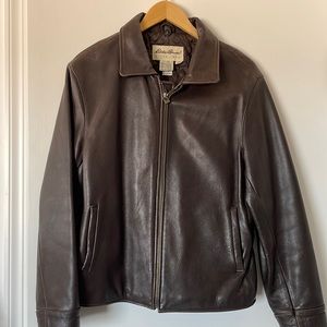Warm Leather Bomber Jacket